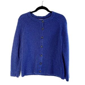 Orvis Royal Blue Raglan Cardigan Sweater Size Small Outdoors Rugged